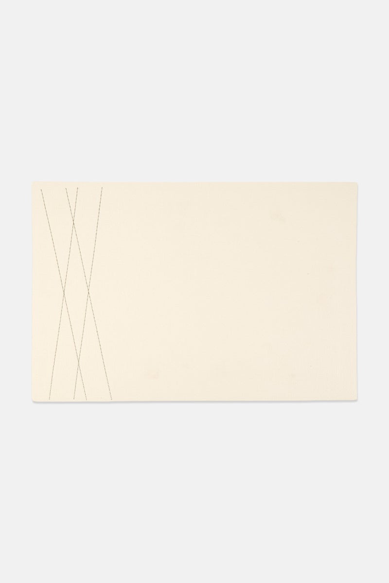 Catherine Malandrino 4 Pieces Embroidered Dining Placemats, Cream - Image 1